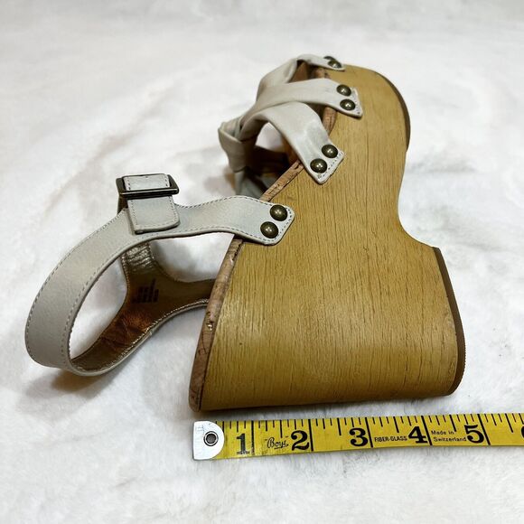 Korks Dawson Wedge Sandals Off White Strappy Women’s Sz 11 - Picture 10 of 11
